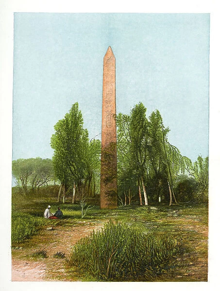 Obelisk at Heliopolis, Egypt, c1870.Artist: W Dickens