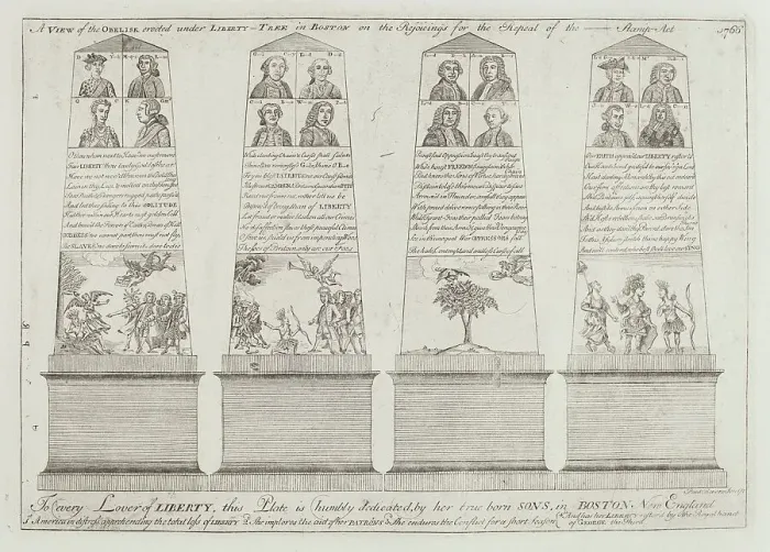 Framed Print : The Obelisk under the Liberty Tree, Boston, 1766 (printed 1973). Creator: Paul Revere Framed Print : The Obelisk under the Liberty Tree, Boston, 1766 (printed 1973). Creator: Paul Revere