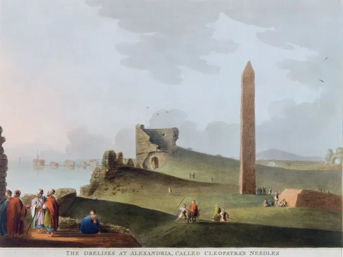 Framed Print : The Obelisks at Alexandria, called Cleopatras Needles, Egypt, 1802. Artist Framed Print : The Obelisks at Alexandria, called Cleopatras Needles, Egypt, 1802. Artist