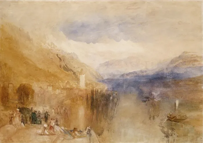 Framed Print : Oberhofen, Lake Thun, about 1848. Creator: JMW Turner Framed Print : Oberhofen, Lake Thun, about 1848. Creator: JMW Turner