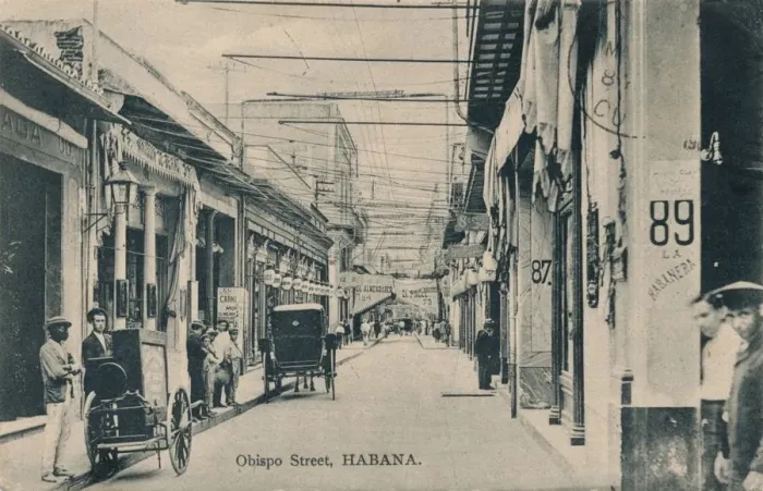 Framed Print : Obispo Street, Habana, c1910 Framed Print : Obispo Street, Habana, c1910