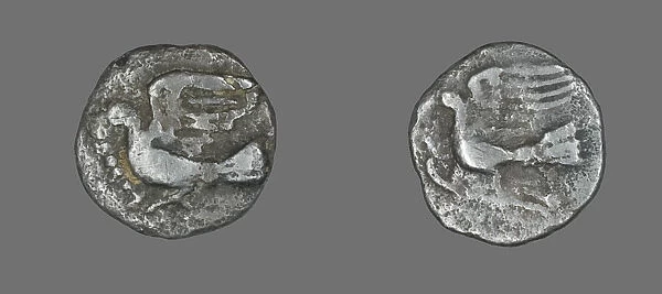 Obol (Coin) Depicting a Dove, 400-323 BCE. Creator: Unknown