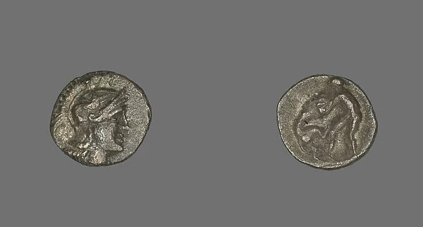 Obol (Coin) Depicting the Goddess Athena, 334 (or earlier)-302 BCE. Creator: Unknown