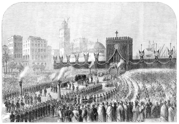Framed Print : Obsequies of the Duke of Malakoff at Algiers on the 4th of June, 1864. Creator: Unknown Framed Print : Obsequies of the Duke of Malakoff at Algiers on the 4th of June, 1864. Creator: Unknown