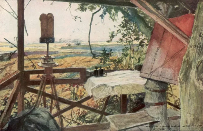 Framed Print : Observation post of General Mangin, 18th July 1918, Villers-Cotterets, Aisne, France, (1926). Artist: Francois Flameng Framed Print : Observation post of General Mangin, 18th July 1918, Villers-Cotterets, Aisne, France, (1926). Artist: Francois Flameng