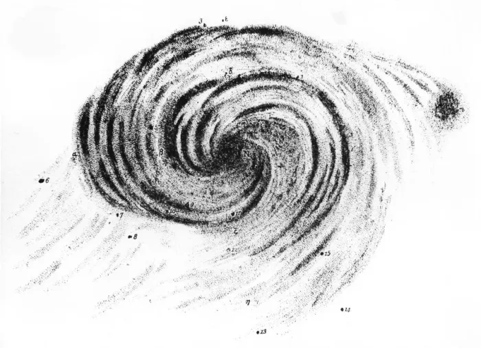 Framed Print : Observation of a spiral galaxy in Canes Venatici drawn by Lord Rosse, 1850. Artist: William Parsons, 3rd Earl of Rosse Framed Print : Observation of a spiral galaxy in Canes Venatici drawn by Lord Rosse, 1850. Artist: William Parsons, 3rd Earl of Rosse