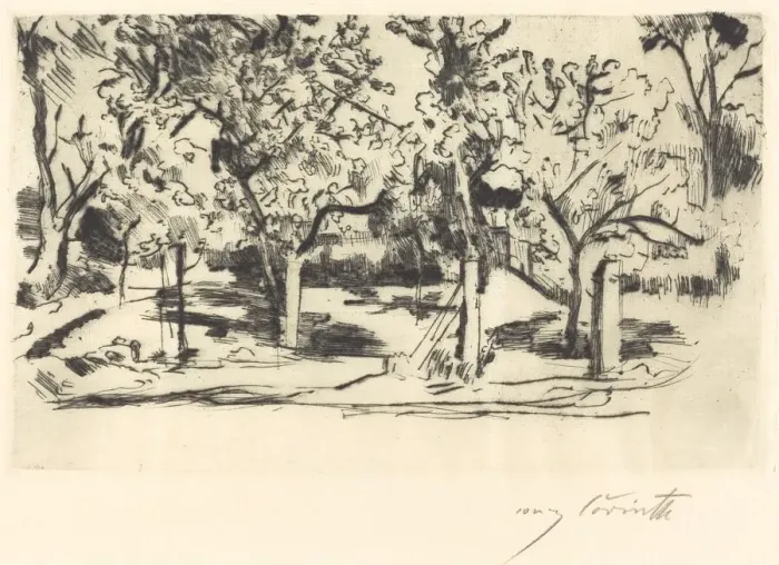 Framed Print : Obstgarten (Orchard), 1918. Creator: Lovis Corinth Framed Print : Obstgarten (Orchard), 1918. Creator: Lovis Corinth