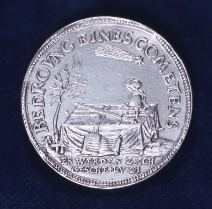 Framed Print : Obverse of a medal commemorating the brilliant comet of November 1618 Framed Print : Obverse of a medal commemorating the brilliant comet of November 1618