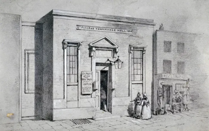 Framed Print : Occasional Chapel, Weirs Passage and Temperance Hall, St Pancras, London, 1855 Framed Print : Occasional Chapel, Weirs Passage and Temperance Hall, St Pancras, London, 1855