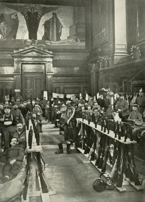Framed Print : The Occupation of Brussels, 1914, (1919). Creator: Unknown Framed Print : The Occupation of Brussels, 1914, (1919). Creator: Unknown