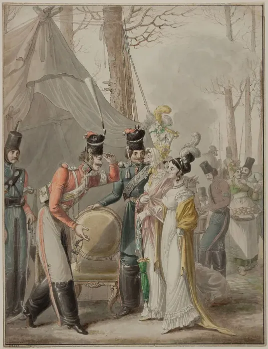 Framed Print : Occupation russe à Paris (Russian Cossacks in Paris, 1814), 1814-1817. Creator: Opiz, Georg Emanuel (1775-1841) Framed Print : Occupation russe à Paris (Russian Cossacks in Paris, 1814), 1814-1817. Creator: Opiz, Georg Emanuel (1775-1841)