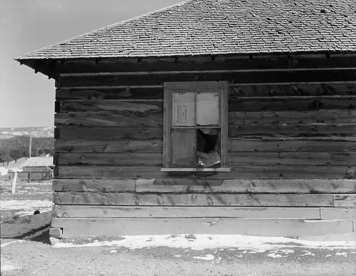 Framed Print : Detail of occupied house, Widtsoe, Utah, 1936. Creator: Dorothea Lange Framed Print : Detail of occupied house, Widtsoe, Utah, 1936. Creator: Dorothea Lange