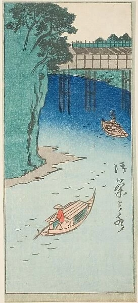 Ochanomizu, section of a sheet from the series 'Cutout Pictures of Famous Places in... 1857. Creator: Ando Hiroshige. Ochanomizu, section of a sheet from the series 'Cutout Pictures of Famous Places in... 1857. Creator: Ando Hiroshige