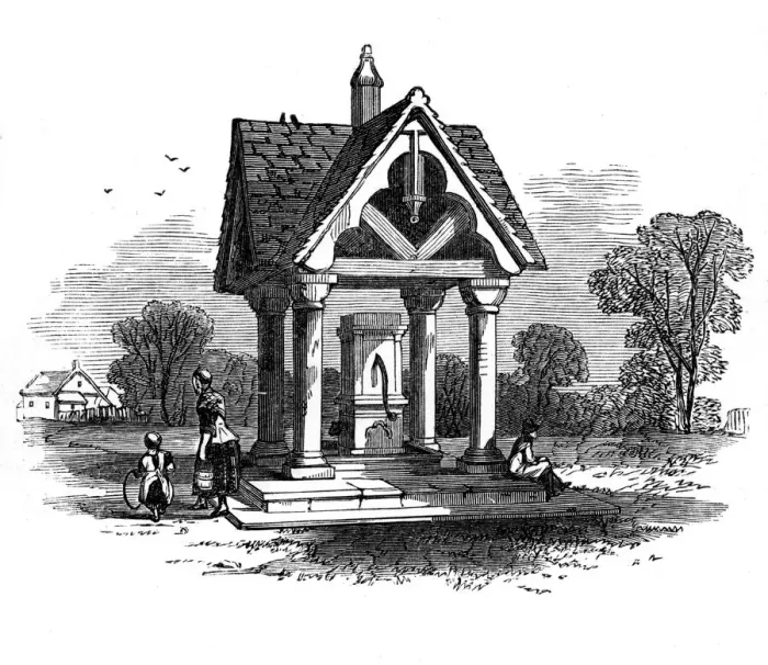 Framed Print : The well on Ockley Green, Surrey, 19th century Framed Print : The well on Ockley Green, Surrey, 19th century