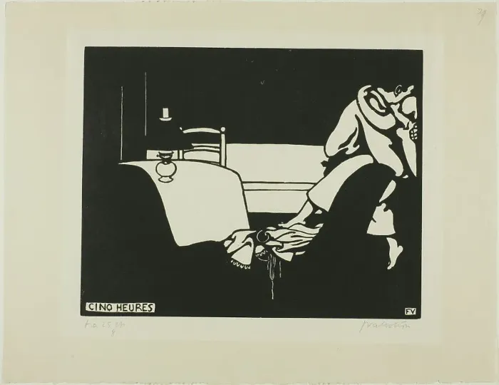 Framed Print : Five O'Clock, plate seven from Intimacies, 1898. Creator: Félix Vallotton Framed Print : Five O'Clock, plate seven from Intimacies, 1898. Creator: Félix Vallotton