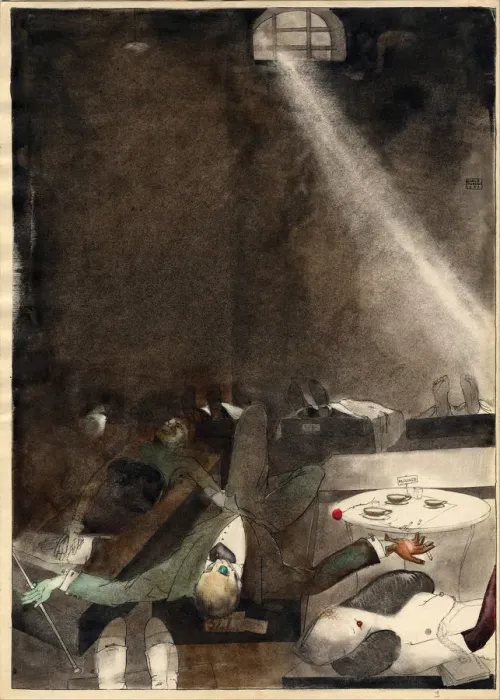 Framed Print : Five O?clock Tea in the Morgue, 1935. Artist: Padegs, Karlis (1911-1940) Framed Print : Five O?clock Tea in the Morgue, 1935. Artist: Padegs, Karlis (1911-1940)