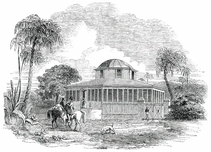 Framed Print : Octagon Villa, Antigua, 1850. Creator: Unknown Framed Print : Octagon Villa, Antigua, 1850. Creator: Unknown