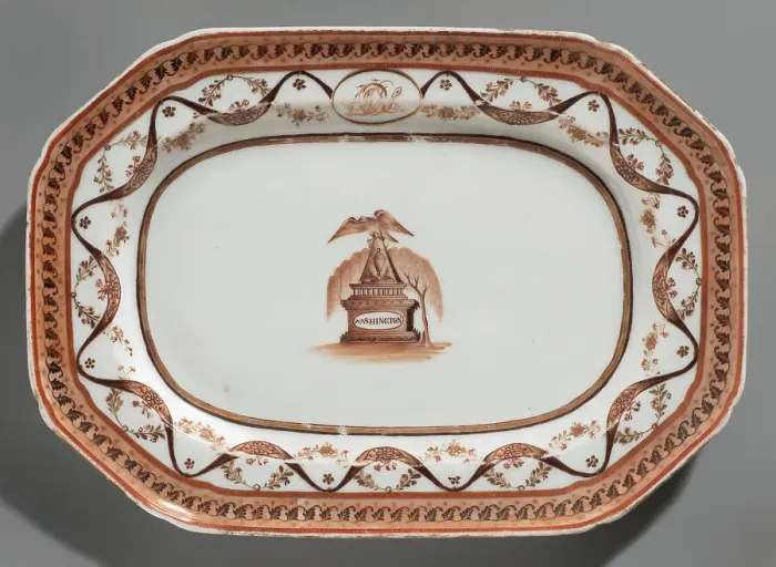 Framed Print : Octagonal Plate From The George Washington Memorial Service, c1800. Creator: Unknown Framed Print : Octagonal Plate From The George Washington Memorial Service, c1800. Creator: Unknown