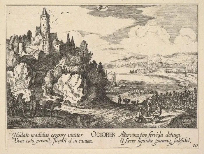 Framed Print : October, 1628-29. Creator: Wenceslaus Hollar Framed Print : October, 1628-29. Creator: Wenceslaus Hollar