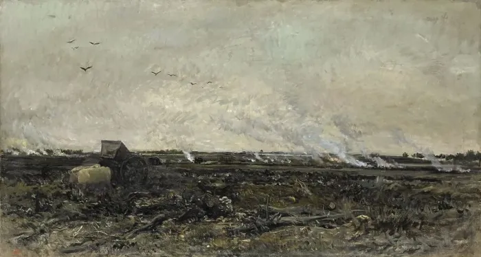 Framed Print : October, 1850-1878. Creator: Charles Francois Daubigny Framed Print : October, 1850-1878. Creator: Charles Francois Daubigny