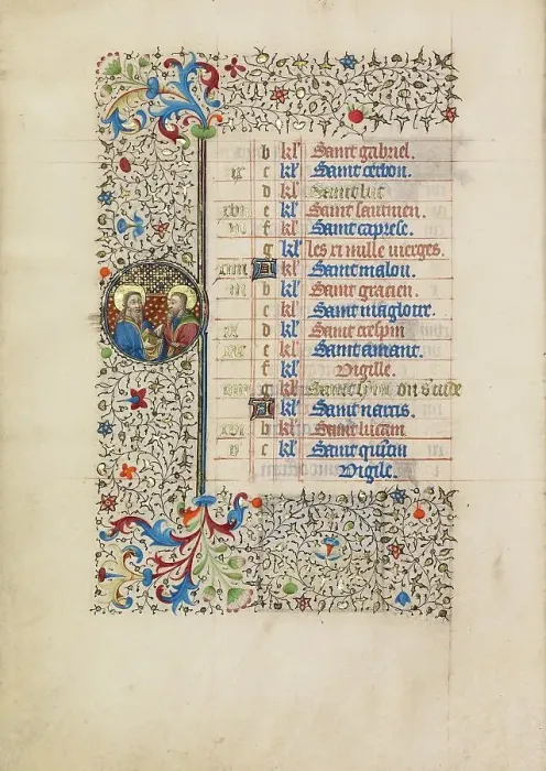 Framed Print : October Calendar Page: Saints Simon and Jude; Book of Hours, about 1440-1450. Creator: Workshop of the Bedford Master Framed Print : October Calendar Page: Saints Simon and Jude; Book of Hours, about 1440-1450. Creator: Workshop of the Bedford Master