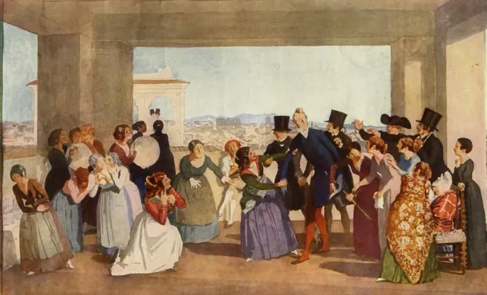 Framed Print : October Celebration in Rome, c1842, (1965). Creator: Aleksandr Ivanov Framed Print : October Celebration in Rome, c1842, (1965). Creator: Aleksandr Ivanov