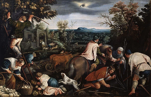 October (from the series The Seasons ), late 16th or early 17th century. Artist: Leandro Bassano