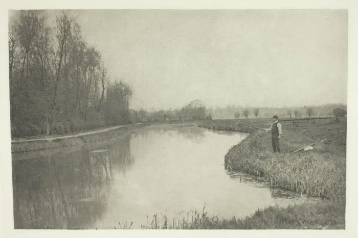 Framed Print : The October Hole, Near Hoddesdon, 1880s. Creator: Peter Henry Emerson Framed Print : The October Hole, Near Hoddesdon, 1880s. Creator: Peter Henry Emerson