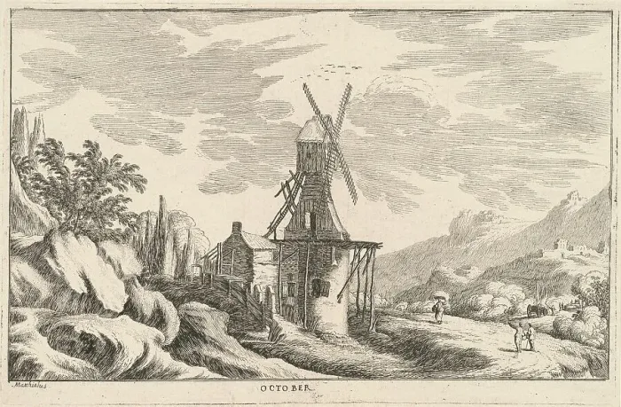 Framed Print : October, late 17th century. Creator: Lodovico Mattioli Framed Print : October, late 17th century. Creator: Lodovico Mattioli