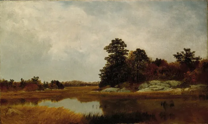 Framed Print : October in the Marshes, 1872. Creator: John Frederick Kensett Framed Print : October in the Marshes, 1872. Creator: John Frederick Kensett