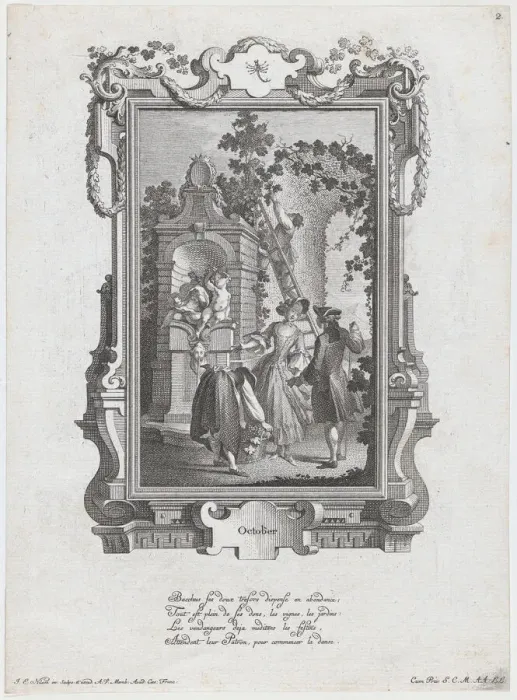 Framed Print : October. From a Series of Twelve Months of the Year, ca. 1766. Creator: Johann Esaias Nilson Framed Print : October. From a Series of Twelve Months of the Year, ca. 1766. Creator: Johann Esaias Nilson