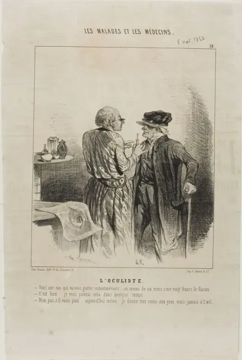 Framed Print : The Oculist (plate 18), 1843. Creator: Charles Emile Jacque Framed Print : The Oculist (plate 18), 1843. Creator: Charles Emile Jacque