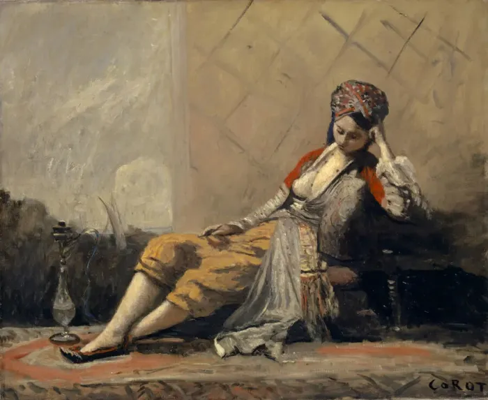 Framed Print : Odalisque, 1872-1873. Creator: Corot, Jean-Baptiste Camille (1796-1875) Framed Print : Odalisque, 1872-1873. Creator: Corot, Jean-Baptiste Camille (1796-1875)