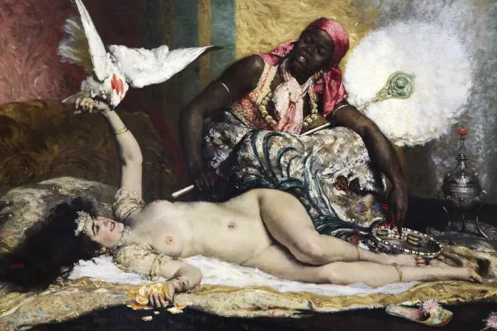 Framed Print : Odalisque, 1880s. Artist: Ferdinand Roybet Framed Print : Odalisque, 1880s. Artist: Ferdinand Roybet