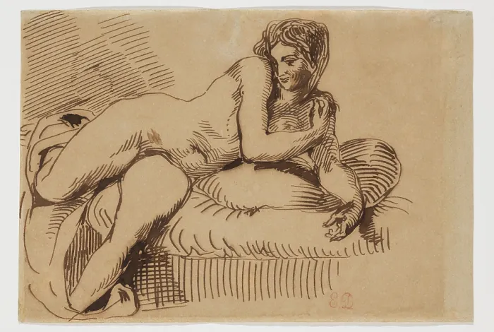 Framed Print : Odalisque, between early 19th and mid-19th century. Creator: Eugene Delacroix Framed Print : Odalisque, between early 19th and mid-19th century. Creator: Eugene Delacroix