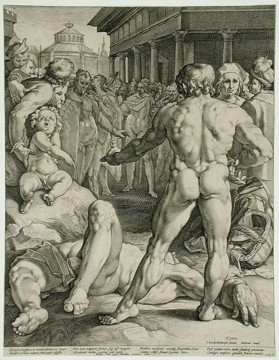 Framed Print : Odysseus Defeating Irus, 1589. Creator: Jan Muller Framed Print : Odysseus Defeating Irus, 1589. Creator: Jan Muller