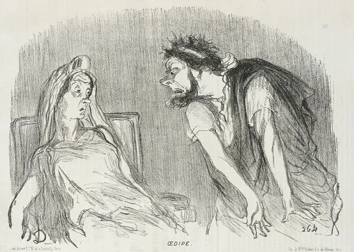 Framed Print : Oedipe, 1851. Creator: Honore Daumier Framed Print : Oedipe, 1851. Creator: Honore Daumier