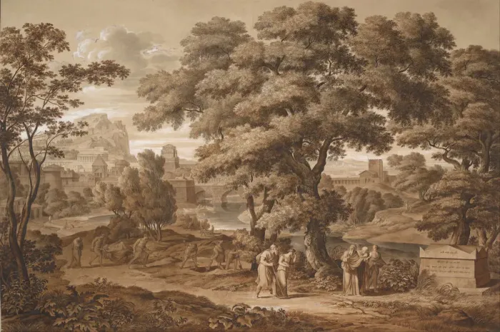 Framed Print : Oedipus and Antigone Leave Thebes, 1797. Artist: Koch, Joseph Anton (1768-1839) Framed Print : Oedipus and Antigone Leave Thebes, 1797. Artist: Koch, Joseph Anton (1768-1839)