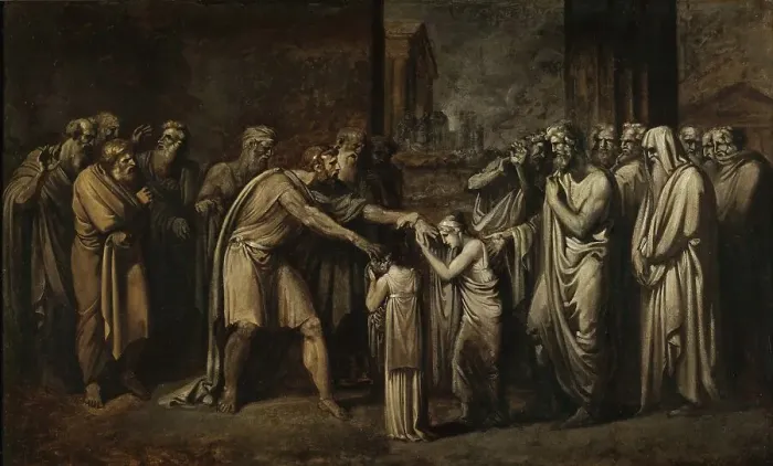 Framed Print : Oedipus at Colonus, 1803. Creator: Bossi, Giuseppe (1777-1815) Framed Print : Oedipus at Colonus, 1803. Creator: Bossi, Giuseppe (1777-1815)