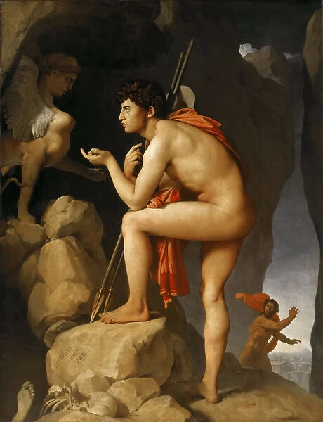 Oedipus and the Sphinx. Artist: Ingres, Jean Auguste Dominique (1780-1867)