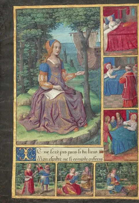 Framed Print : Oenone Awaits Her Unfaithful Husband Paris; Ovid, Excerpts from Heroides, about 1493. Creator: Master of the Chronique Scandaleuse Framed Print : Oenone Awaits Her Unfaithful Husband Paris; Ovid, Excerpts from Heroides, about 1493. Creator: Master of the Chronique Scandaleuse