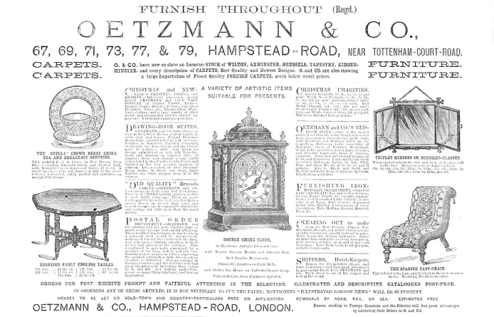 Framed Print : Oetzmann & Co. furniture, 1883. Creator: Unknown Framed Print : Oetzmann & Co. furniture, 1883. Creator: Unknown