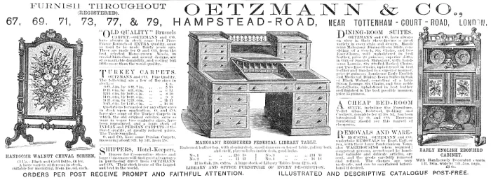 Framed Print : Oetzmann & Co. furniture, 1883. Creator: Unknown Framed Print : Oetzmann & Co. furniture, 1883. Creator: Unknown