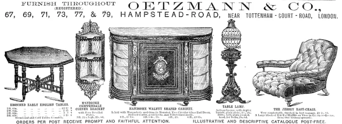 Framed Print : Oetzmann & Co. furniture, 1883. Creator: Unknown Framed Print : Oetzmann & Co. furniture, 1883. Creator: Unknown