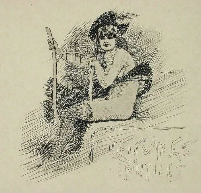 Framed Print : Oeuvres Inutiles, 1896. Creator: Félicien Rops Framed Print : Oeuvres Inutiles, 1896. Creator: Félicien Rops