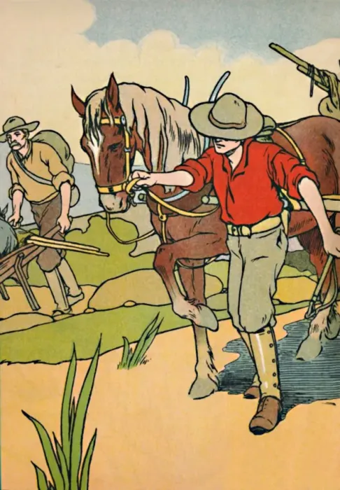 Framed Print : Off to the Gold-Fields, 1912. Artist: Charles Robinson Framed Print : Off to the Gold-Fields, 1912. Artist: Charles Robinson