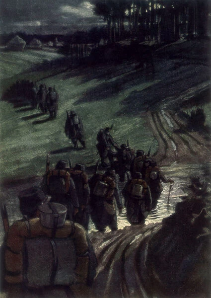 Off to the Trenches, 1915, (1926). Artist: Michel