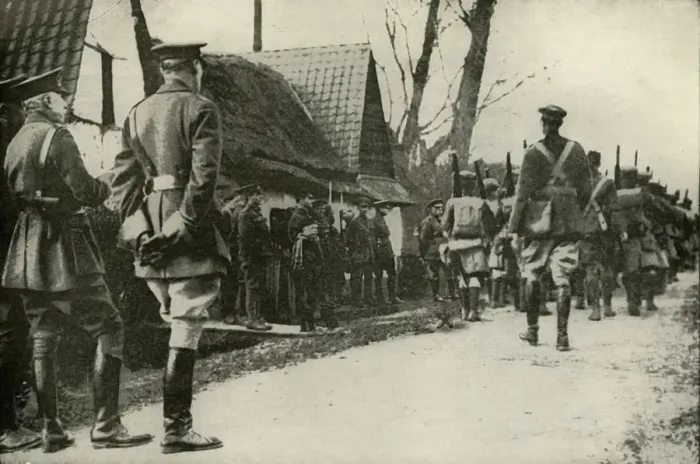 Framed Print : Off To The Trenches, (1919). Creator: Unknown Framed Print : Off To The Trenches, (1919). Creator: Unknown