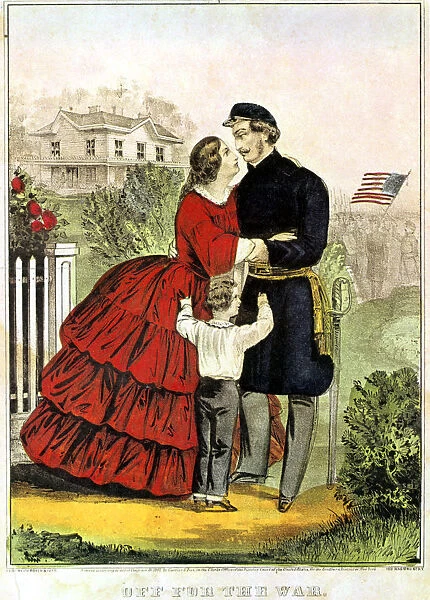 Off for the War. Artist: Currier and Ives