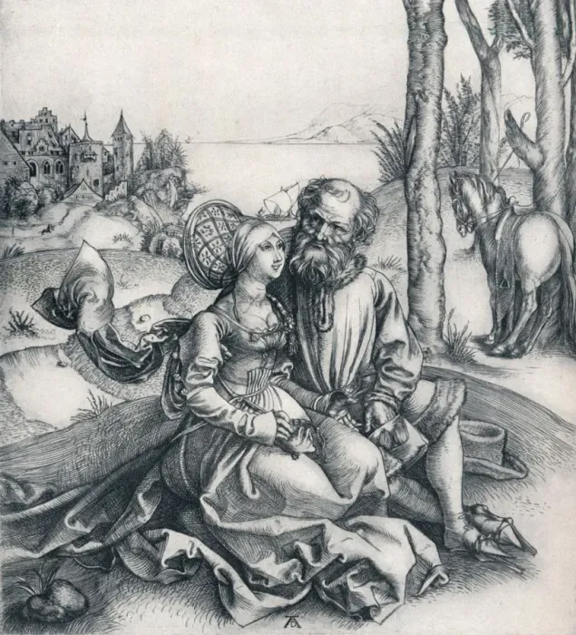 Framed Print : The Offer of Love, 1495 (1906). Artist: Albrecht Durer Framed Print : The Offer of Love, 1495 (1906). Artist: Albrecht Durer